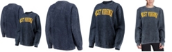 Pressbox Women's Navy West Virginia Mountaineers Comfy Cord Vintage-Like Wash Basic Arch Pullover Sweatshirt